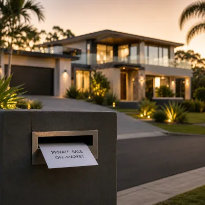Private off-market property notice outside a premium Queensland home, representing the risk of missing exclusive properties that never reach the open market.
